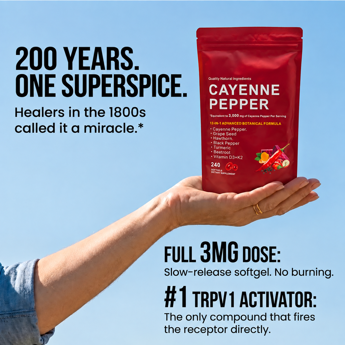 Cayenne Pepper – 3mg Active Capsaicin