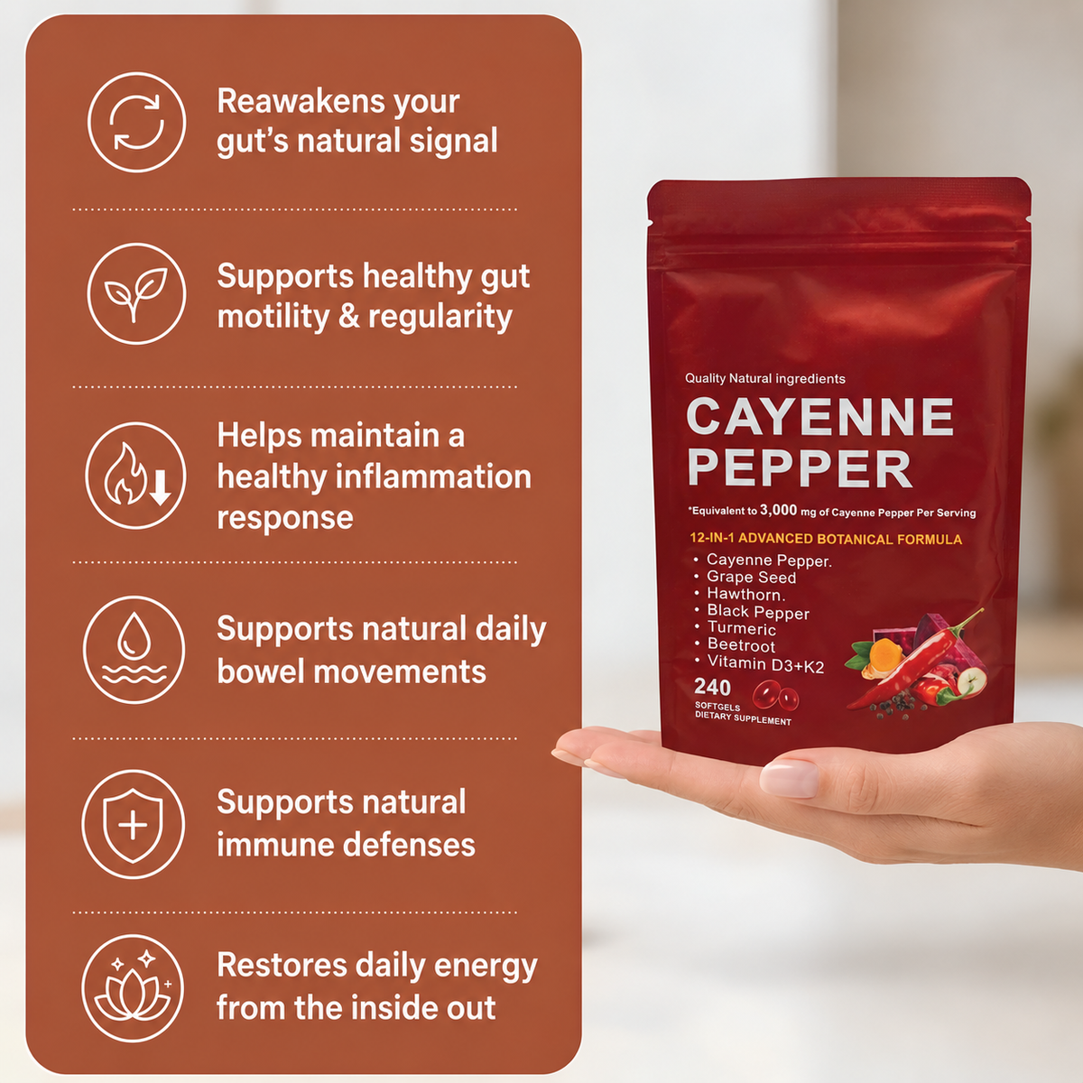 Cayenne Pepper – 3mg Active Capsaicin